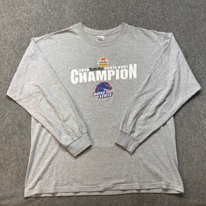 Gildan Boise State 2010 Fiesta Bowl Champion Long Sleeve Shirt Mens XL Gray 118